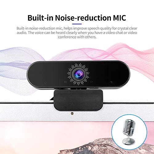 1080P 2MP Wide-angle Webcam, USB Plug & Play Noise,Microfone de redução,para mesa de trabalho para l