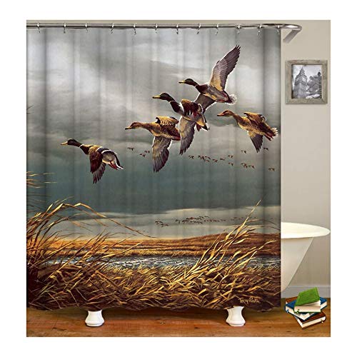 Duschvorhang 180X200 cm Wilde Gans Polyester Duschvorhang Antischimmel Bunt Duschvorhang für Badezimmer