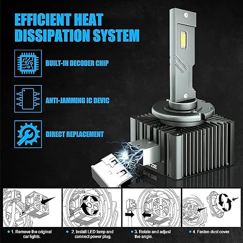 Image of Alco 2X 55W LED Headlight Bulbs Replace D1S HID Xenon Conversion Kit for Car