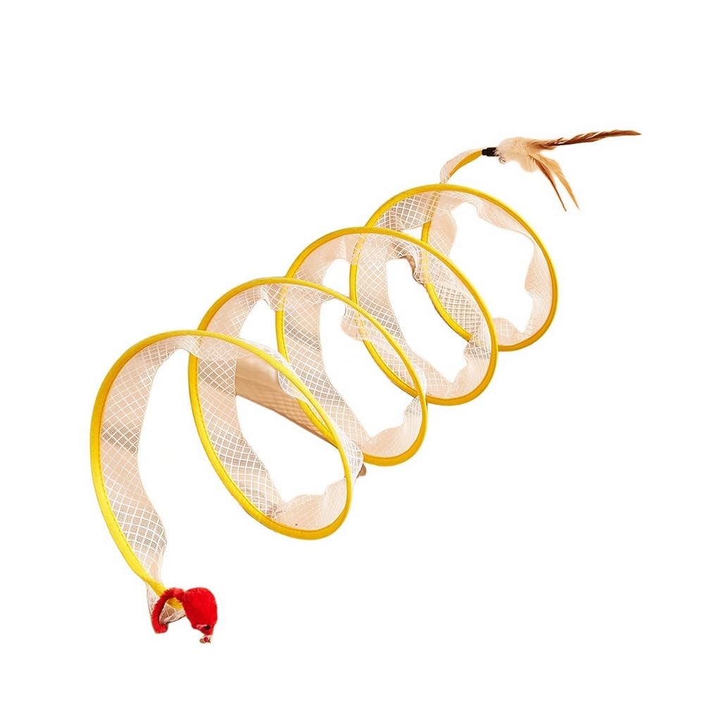 Tsudoku 1 PCS Self Play Cat Hunting Spiral Tunnel Toy,Portable Cattycoil Safe Toy, As Shown Pet Supplies Indoor Fun Spiral Tunnel Cat Toy B