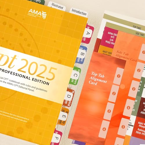 Index Tabs for CPT 2025 Professional Edition AMA Version | CPT Code Book 2025 Tabs with Medical Coding Page Numbers and Alignment Guide | Laminated & Long-Lasting (Book Not Included)