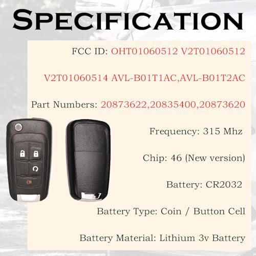 Control remoto de entrada sin llave V2T01060512 para coche Chevy Sonic 4