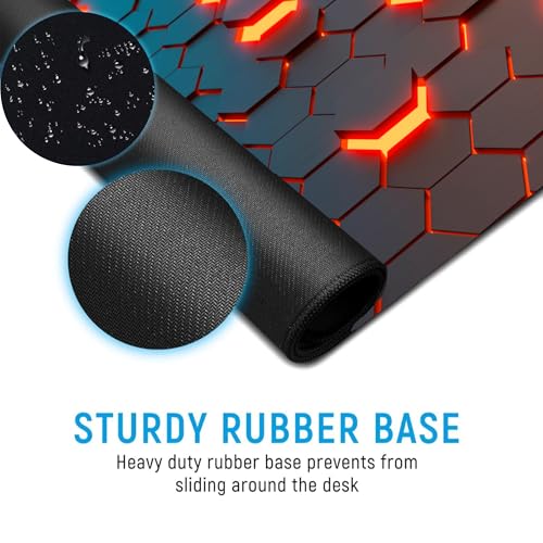 Image of XL Extended Gaming Mouse Pad, 60x30cm, Non-Slip Rubber Base, Waterproof, Smooth Surface, for Laptop and PC, Office, Gaming and Study