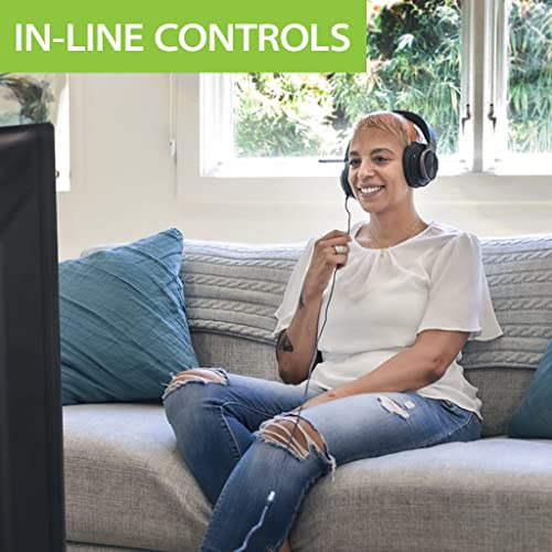 Avantree Hf049 - Wired Over Ear Headphones With 50Mm Drivers High-Precision Sound, 16Ft / 5M Extra-Long Cord, In-Line Volume Control & Mic, And 3.5Mm Aux Cable With 6.35Mm Adapter For Tv And Pc #TOP5