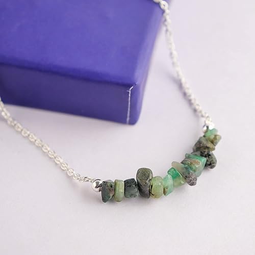 Miniatura 67 de TGH Pulsera de barra de chips naturales, cristal curativo, pulsera de cuentas crudas chapada en plata, cadena ajustable de 7 + 1 pulgada, regalo