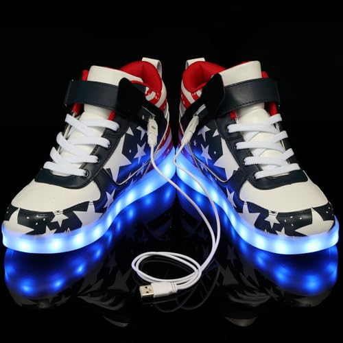 Image of YuanRoad Unisex LED Light Up Shoes with USB Charging Glowing Luminous LED Sneakers