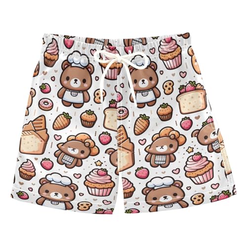 Teddy Bear Sticker Boys Swim Trunks Toddler Shorts Swimwear Boardshorts