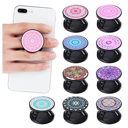 Honoson 9 Pcs Cell Phone Grip Holder Collapsible Holder, Mandala 1