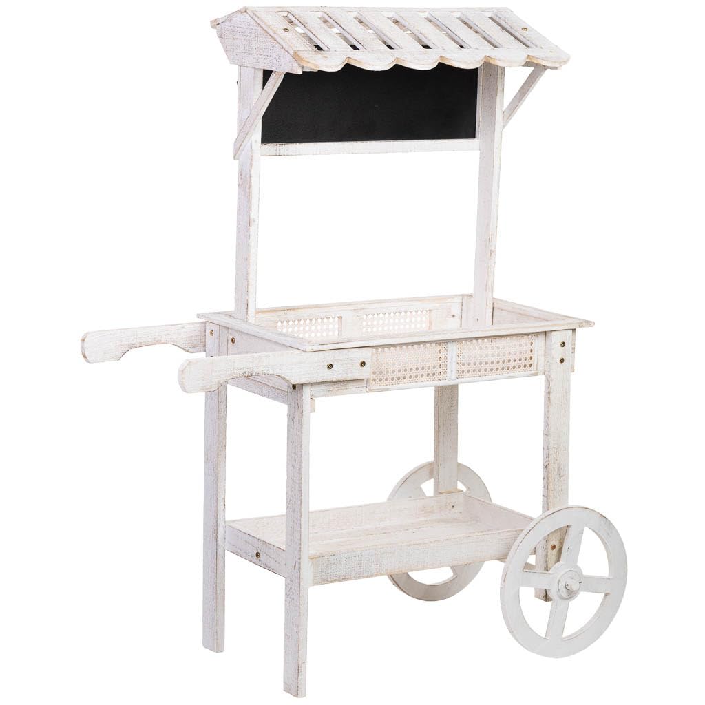 WANDERLUST DECO Carro expositor-estantería de madera 90x44x125h cm