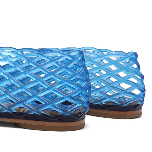 Jelly Mesh Ballet Flats - Comfortable Clear Jelly Shoes, Adult Women's Closed Toe Flats Sandals