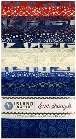 Island BatikSail Away, 2.5" Strips, Multi