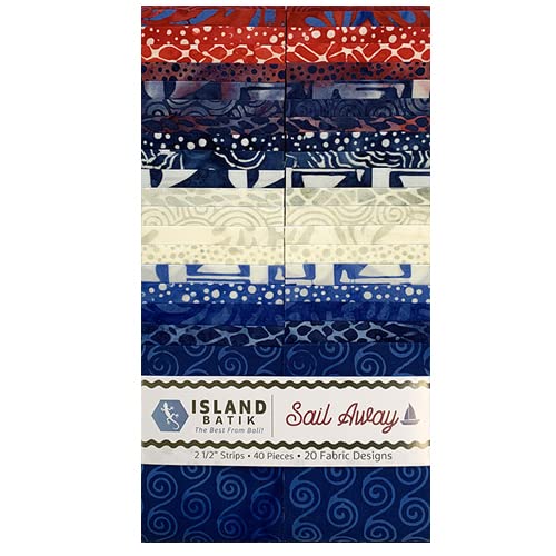 Island BatikSail Away, 2.5" Strips, Multi