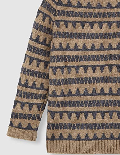Pull-over garçon haut de gamme Gocco en jersey doux à motif Greca camel