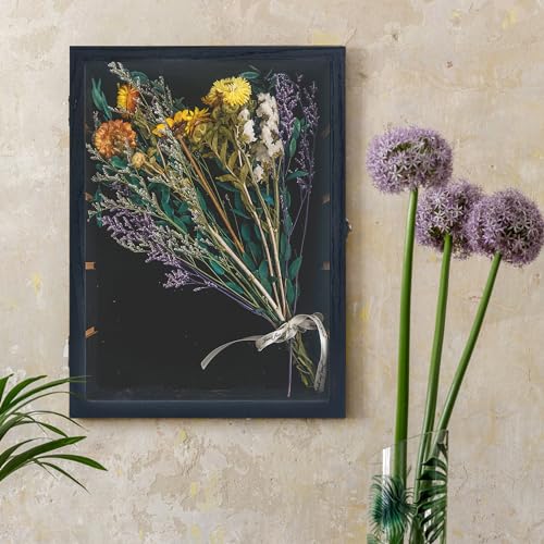 Image of Shadow Box with Shelves, Black 11x14 Deep Memory Shadow Box Display Case for Trinket ,Keepsake Collectibles, Coins Military Medals Pins Wedding Flowers