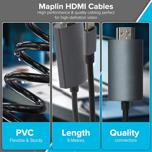 Câble USB-C vers HDMI 5m Maplin pour écran 4K 60Hz de MacBook