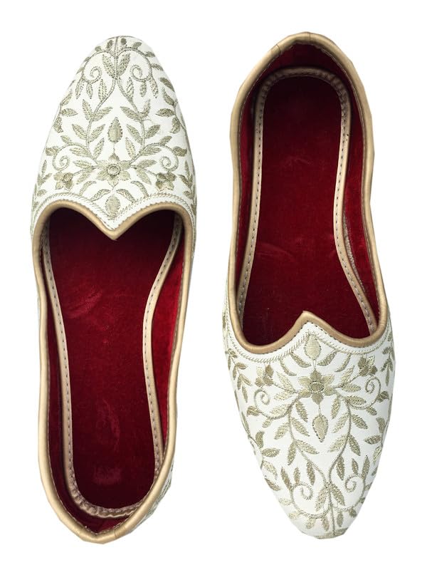 Men Mojari/Sherwani/Loafer Ethnic Footwear Punjabi Jutti- Wedding Designer Collection- White (B0C9R6JZCS) Amazon Price History, Amazon Price Tracker