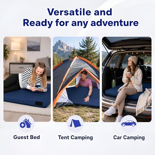 Image of Hazli Matrix AirCell Memory Foam Camping Mattress Pad - CertiPUR-US Roll Up Mattress for Adults - Portable Foam Sleeping Mats for Camping - Camp Cot Sleeping Pad - Floor Sleep Mat Bed Roll for Car RV