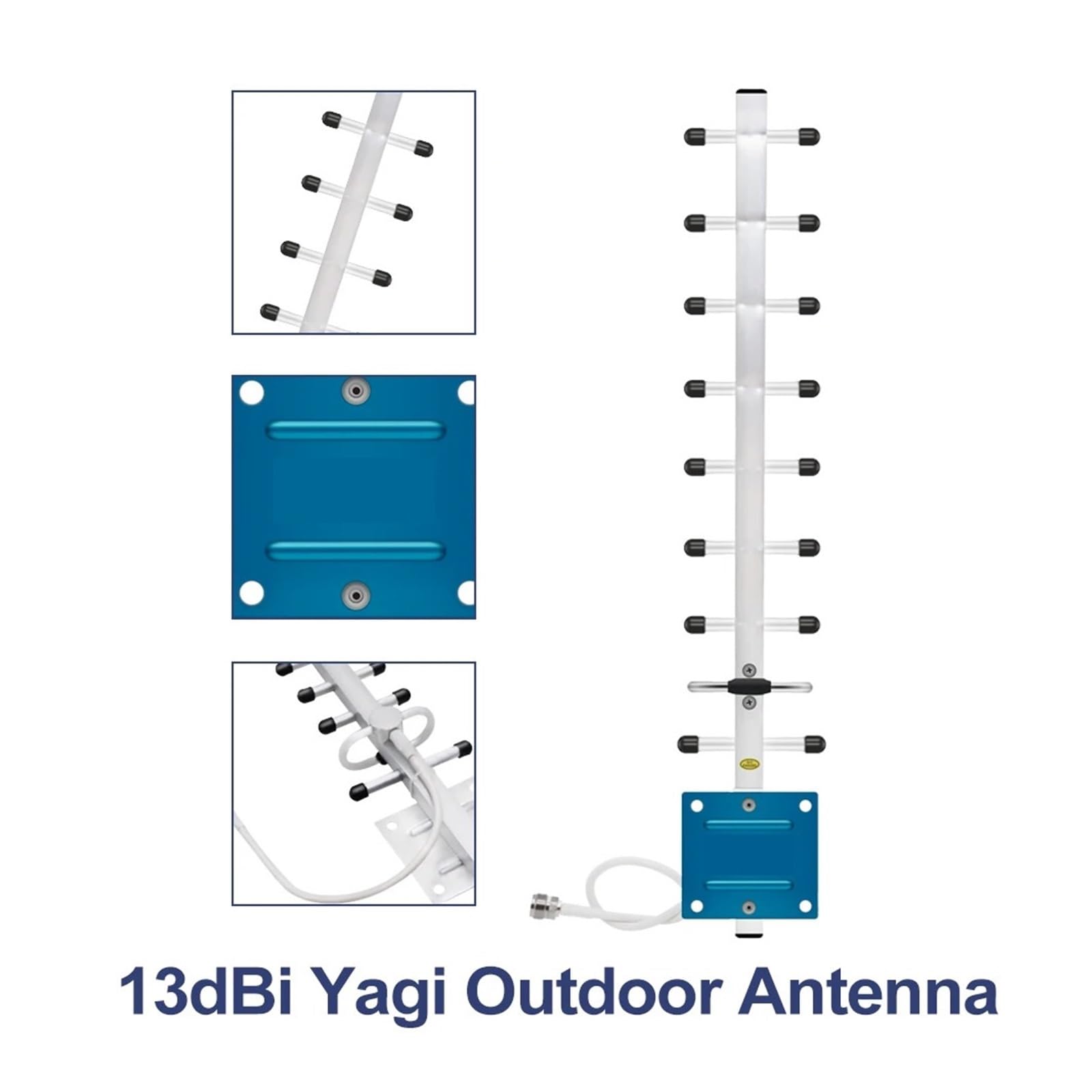Wzmacniacz Sygnału Telefonii Komórkowej 1800 70 DB 2G 4G, GSM MHz, Pasmo 3, + Antena Yagi/Gumowa Szerszy zasięg