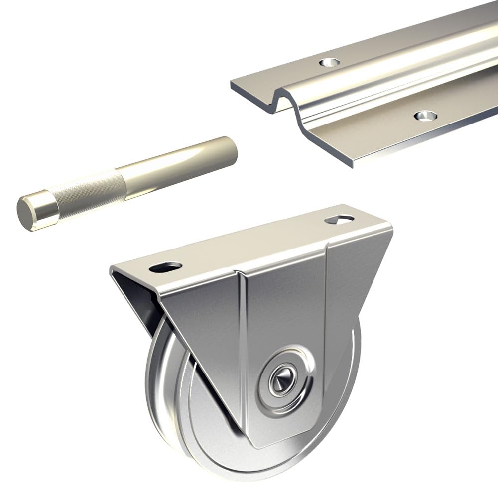 Kit coulissant Ø 16 mm - rails 3 x 1,​95 m pour portail de 3 m - 400 kg