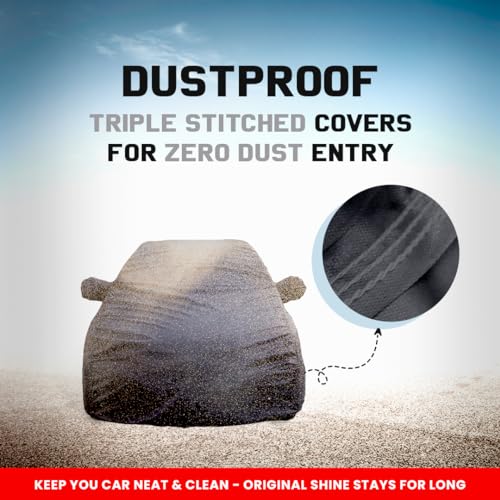 Image of Autofact Waterproof Car Body Cover Compatible with Mahindra Xuv 700 (2022) with Mirror Pockets, 4 x 4 American Matty, Long Lasting Strong Durable Material, Grey Color
