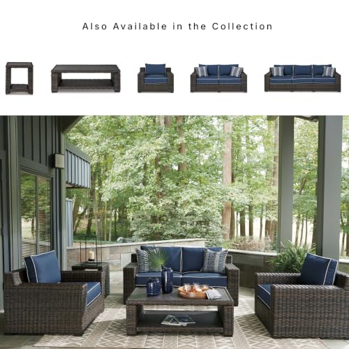 Signature Design by Ashley Grasson Lane Outdoor Wicker Cocktail Table with Aluminum Frame, Brown - image 7