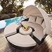Tangkula Patio Furniture Outdoor Lawn Backyard Poolside Garden Round with Retractable Canopy Wicker Rattan Round Daybed, Seating Separates Cushioned Seats