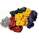 20 Large Premium Kids Rock Climbing Wall Holds with Hardware Screws for Children Outdoor Playground assorted holds and bolts