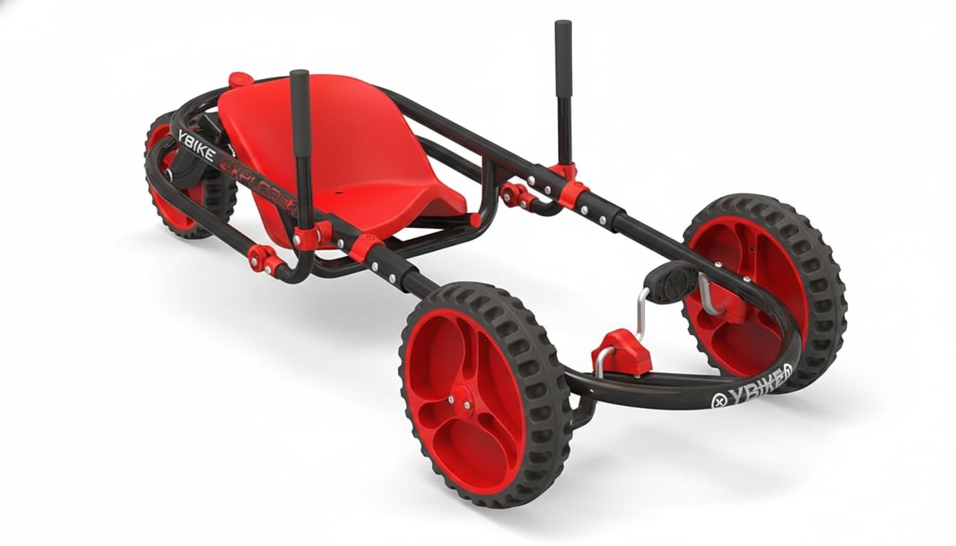 YBIKE Explorer 3.0 Go Kart-Red/Black Gart, Ride, One Size