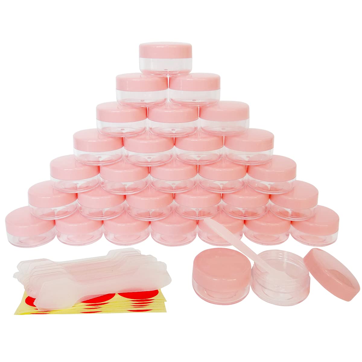 Wopanxye 30Pack 10 Gram Small Clear Cosmetic Sample 10ml Empty Containers for Make-up Gifts, Eye-Shadow, Nails, Powder, Gems