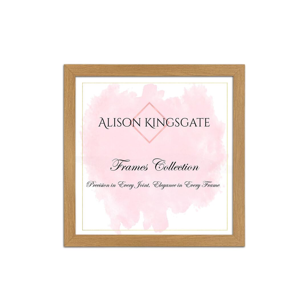 Alison Kingsgate Sleek 21X21IN Picture Frame - Engineered Wood with Shatterproof Perspex Front -Perfect for Photos, Posters, Certificates -Suitable for Wall Mount or Tabletop Display - Oak- — image 1