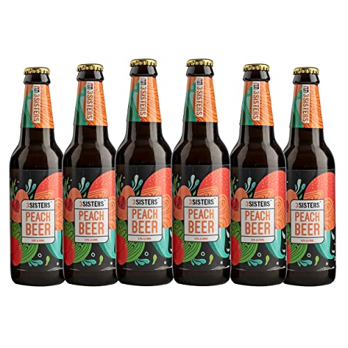 Image of 3Sisters Non Alcoholic Beer - Peach Flavor - (Pack of 6 Bottles x 330ml each)