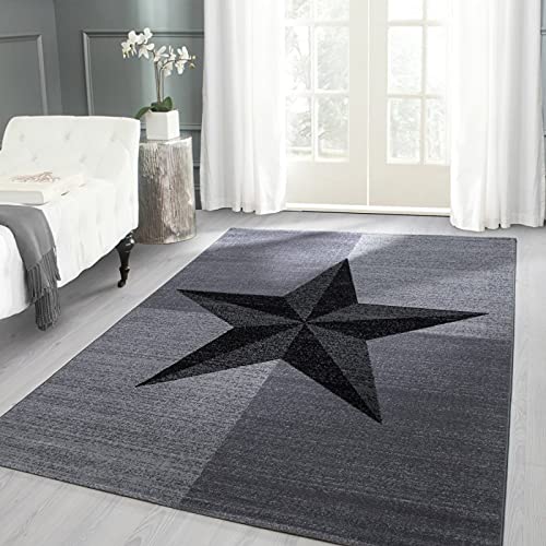 Tapis design moderne à poils courts chiné facile à nettoyer pour salon