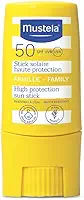 Mustela Protetor Solar Stick FPS 50 8g - Filtro solar facial bastão - Alta proteção contra raios UVA e UVB para Bebês, Crianças e Adultos - Fórmula hipoalergênica com Abacate Orgânico - Mustela Bebê