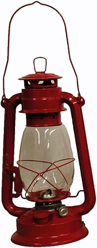 Linterna de aceite de queroseno rojo huracán luz colgante de emergencia/lámpara - 12 pulgadas