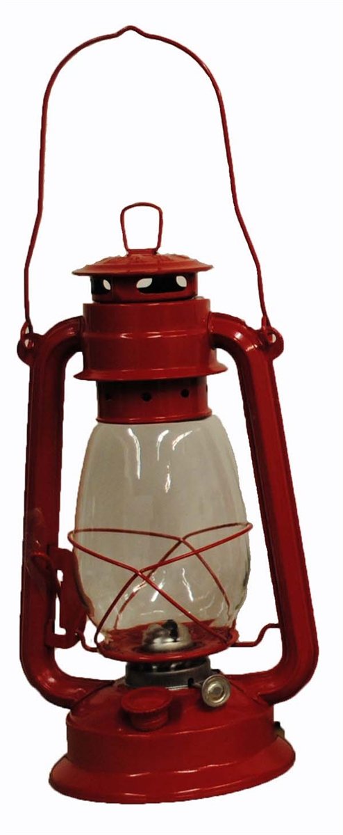 Red Hurricane Kerosene Oil Lantern Emergency Hanging Light / Lamp - 12 Inches