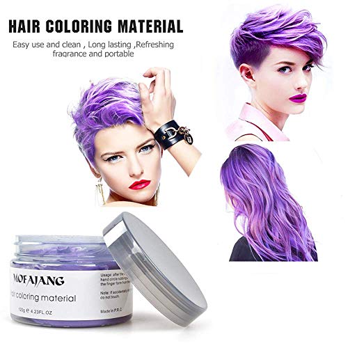 Purple Hair Dye Natural Hair Color Wax Temporary Hair Color Spray, Disposable Hair Styling Clay, Instant Hair Styling Cream For Parties, Cosplay, Masquerade (Purple) #TOP2