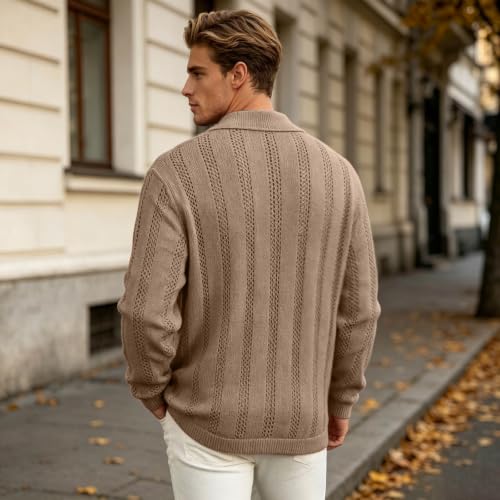 Chaqueta de punto holgada transpirable para hombres que buscan comodidad 7
