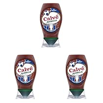 Calvé Salsa Barbeque, Formato 250 ml, Salsa Bbq con Aroma Deciso di Legna e Fumo, Ideale per Tutti i Piatti a Base di Carne, Bottiglia 100% Riciclata (Confezione da 3)