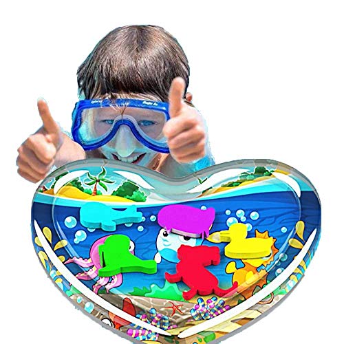 Image of Bilvina Heart Shape Baby Inflatable Patted Water Play Pad Cushion for Kids | Multi Color | Pack of 1