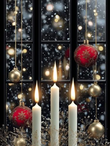 Pintar por Numeros Adultos, Nieve Vela-2, DIY Painting by Numbers Kits, Pintar por Numeros, Fácil de Hacer, con 3 Pinceles, Pigmento Acrílico, Regalos Originales para Mujer, Decoración 80x60cm J0-620