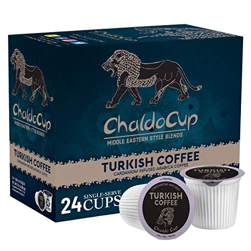 ChaldoCup Turkish Coffee (Medium Roast Coffee), 24ct., Middle Eastern Style Blends Recyclable Single Serve Coffee Pods – 100% California Roasted Coffee, K Cups Compatible, Coffee Contains Grounds