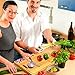 Cutting Boards,Large Bamboo Chopping Board, Built-In 3 Compartments And Juice Grooves, Charcuterie Board for Kitchen Counter Meat (Butcher Block) Cheese, Vegetables,Bread (17 x 12.6