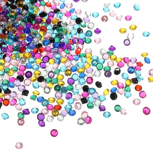 PATIKIL 6000Pcs Acrylic Wedding Diamonds 3mm Table Scatter Confetti Crystals Vase Fillers Gems for Table Centerpiece Bridal Shower Party, Multicolor