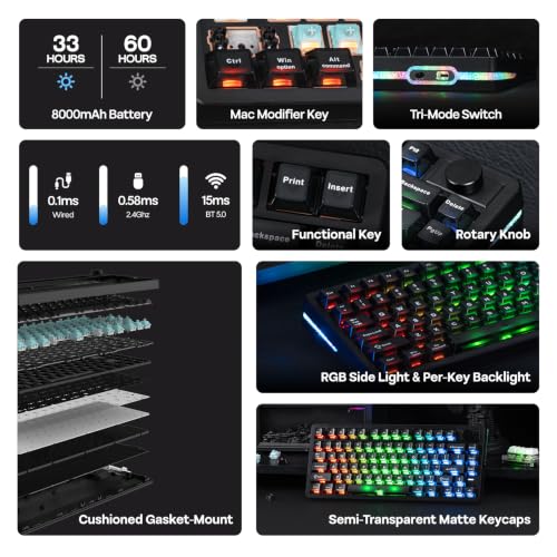 Image of EPOMAKER HE75 V2 TMR Hall Effect Gaming Keyboard w /Changeable Knob