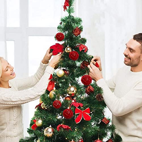 Qingbei Rina 18 Pcs Decorative Balls,Christmas Rattan Balls,Red Wicker Balls,Decorative Orbs Spheres,Bird Toys,Bowl Vase Filler For Centerpiece,Diy Craft,Christmas Holiday Home Decor,Gifts #TOP3