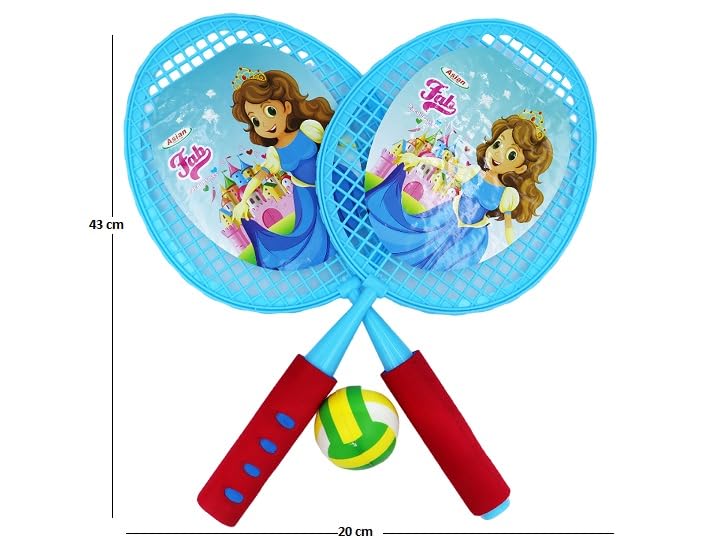 Image of Asian Fab Badminton Kit 2 Rackets 1 Ball Set Multicolor Lightweight Durable Badminton Racket Set for Kids Outdoor Sports Training Family Play Beginner Game Pack of 3 Pieces