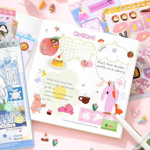 Image of Japanese Sticker Book - Junk Journal Supplies | Kawaii Sticker Book for Planners, Junk Journals, Vision Board Supplies,Scrapbooks -Prayer Board Supplies