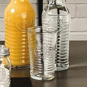 Bormioli Rocco Officina 1825 Ridged Highball Cocktail Glasses Set - 475ml - Pack of 6 Bormioli Rocco Officina 1825 Ridged Highball Cocktail Glasses Set 475ml Pack of 6