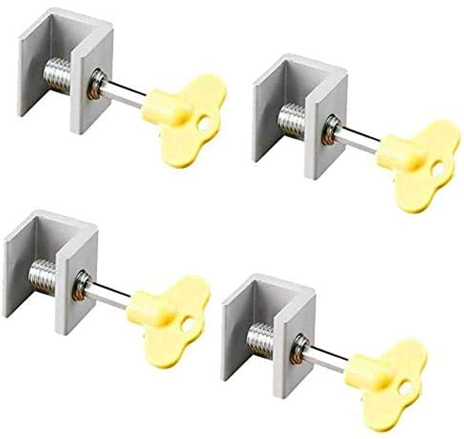 Home Clearance Sale Adjustable Sliding Window Door Frame Security Locks With Key 4 Pieces