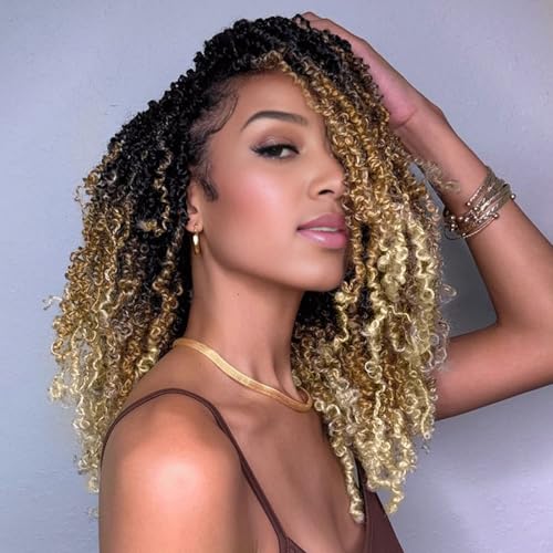 Aksice 8 Inch 8 Packs Yanky Twist Crochet Hair for Women Pre-looped Mini Twist Hair Bohemian Passion Twist Crochet Hair Boho Crochet Braids Synthetic ...